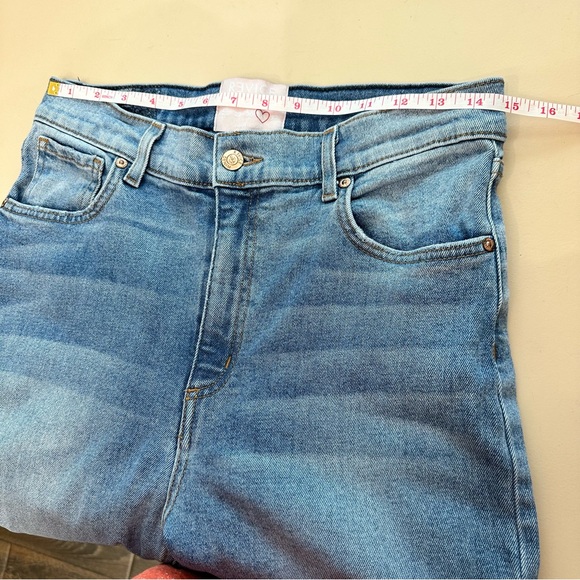 Revice Hello Lover High Rise Split Hem Slashed Distressed Denim Jeans Butt Rip - Picture 14 of 16